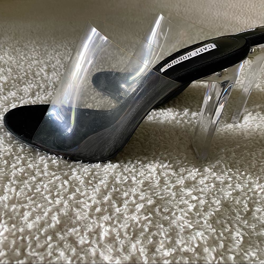 Clear & Black Heels